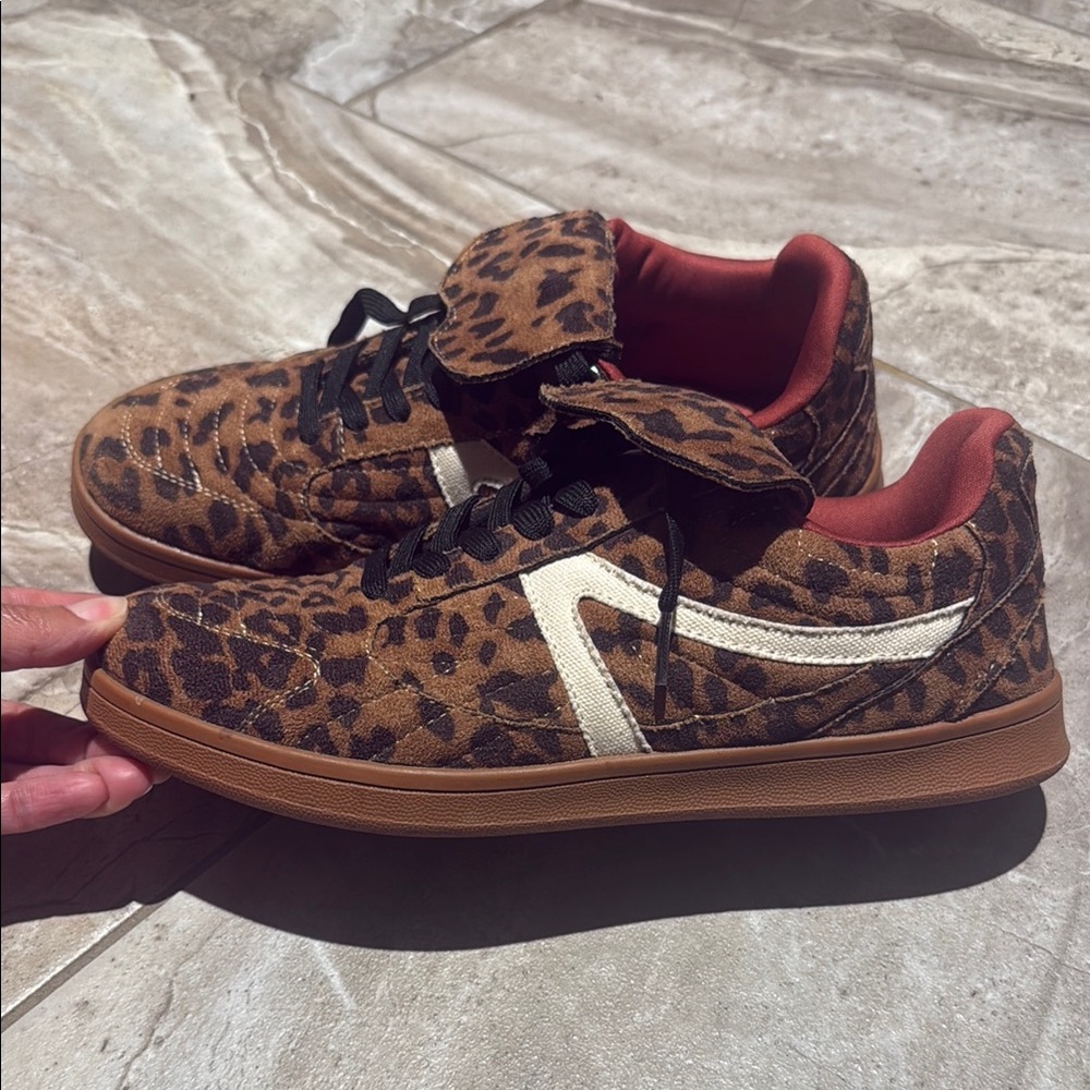 Leopard Print Sneakers with White Accents